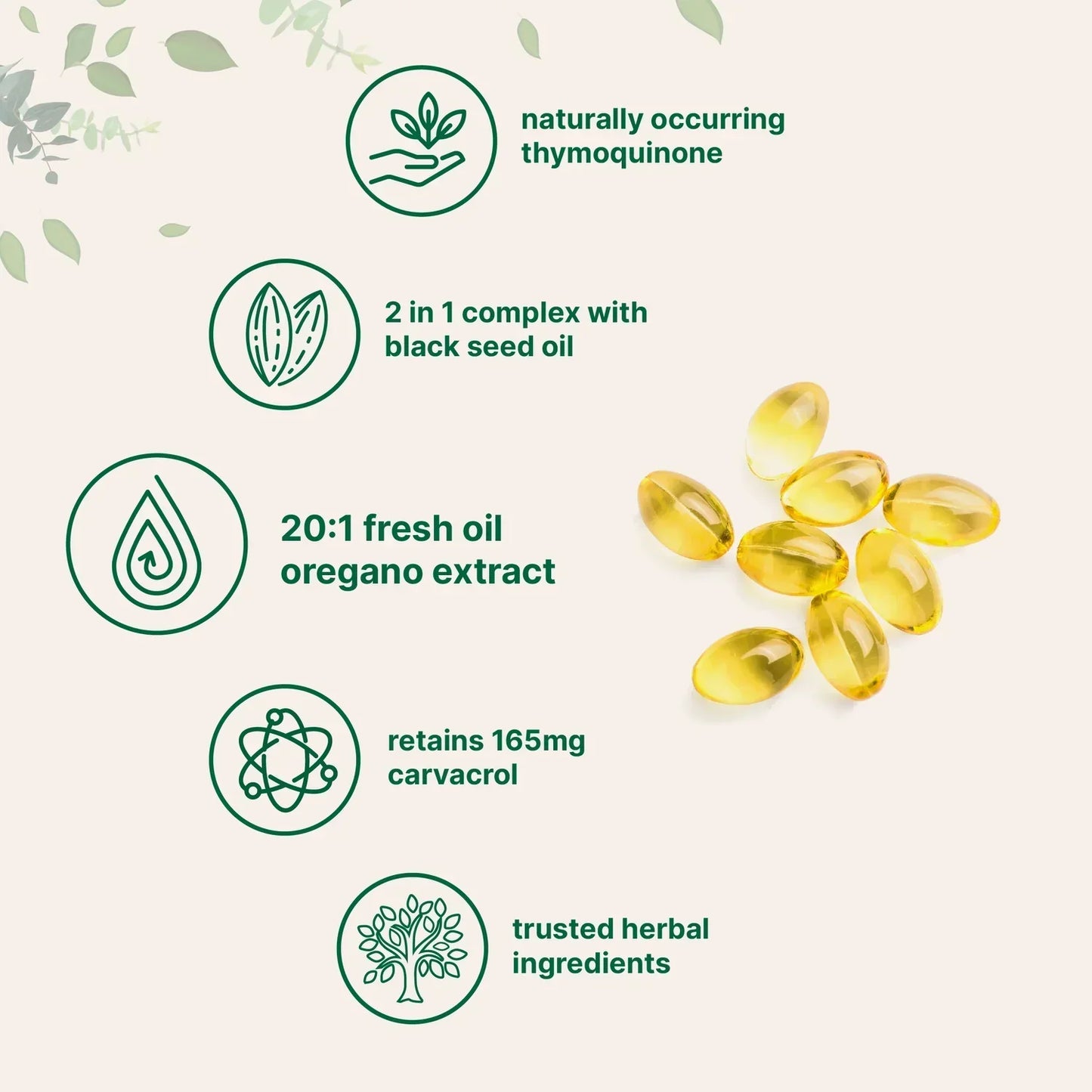 Oregano Oil & Black Seed Oil Softgels - 2-in-1 Foundational Wellness