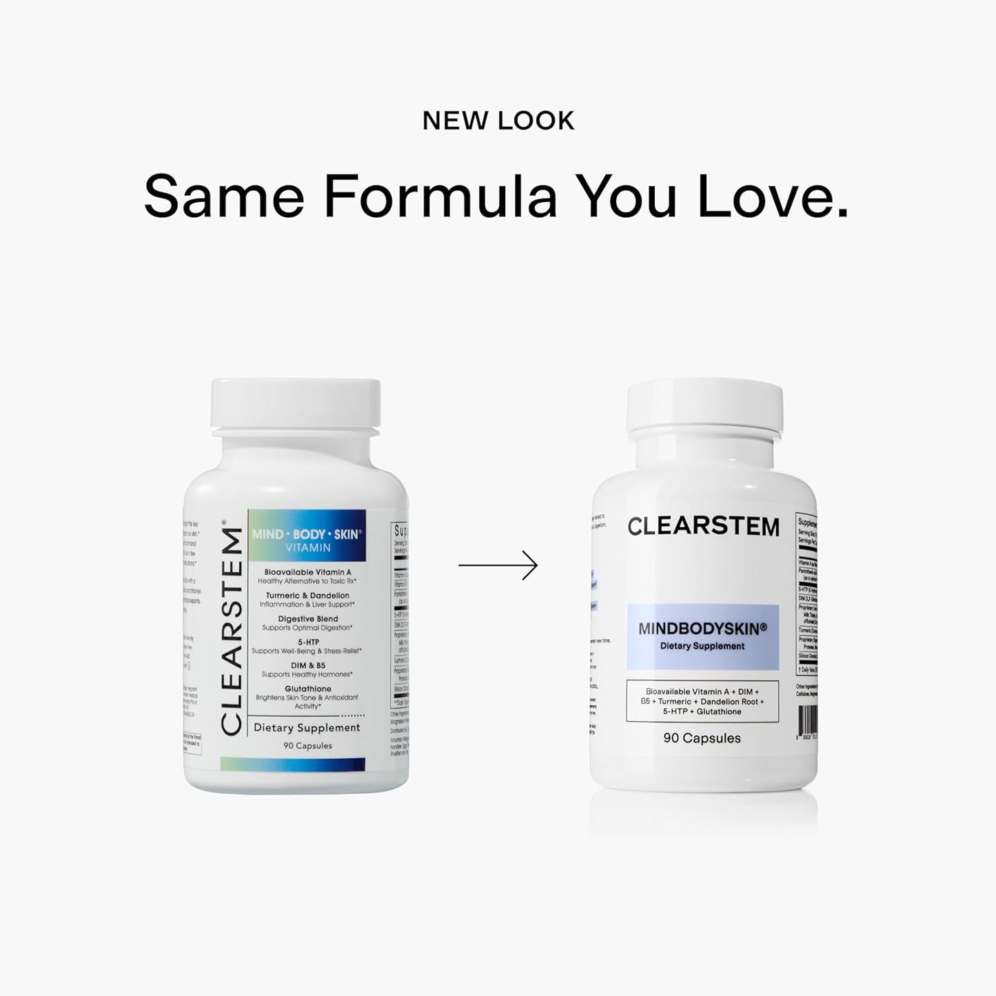CLEARSTEM - Suplemento para el acné hormonal (5-HTP) - Suplemento natural de DIM - Vitaminas para el cuidado de la piel - Equilibrio hormonal, antioxidantes - Sin gluten, sin crueldad animal - 30 porciones, 90 cápsulas