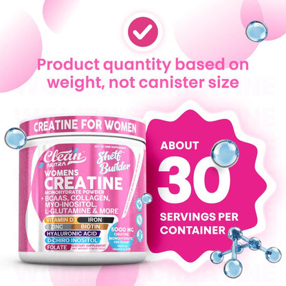 Clean Nutra Creatina en Polvo para Mujeres | Colágeno + BCAAs | Sabor Naranja