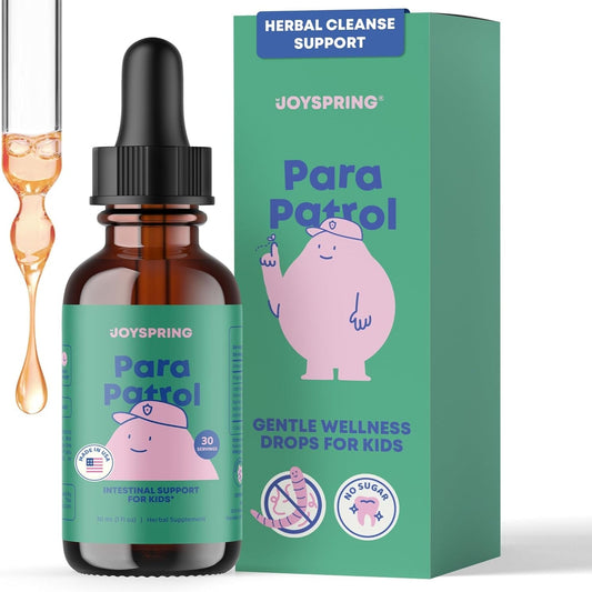 Suplemento herbal ParaPatrol Kids | Líquido sin alcohol con extracto de nogal negro y ajenjo para la salud digestiva | Sabor natural a frambuesa, 30 porciones