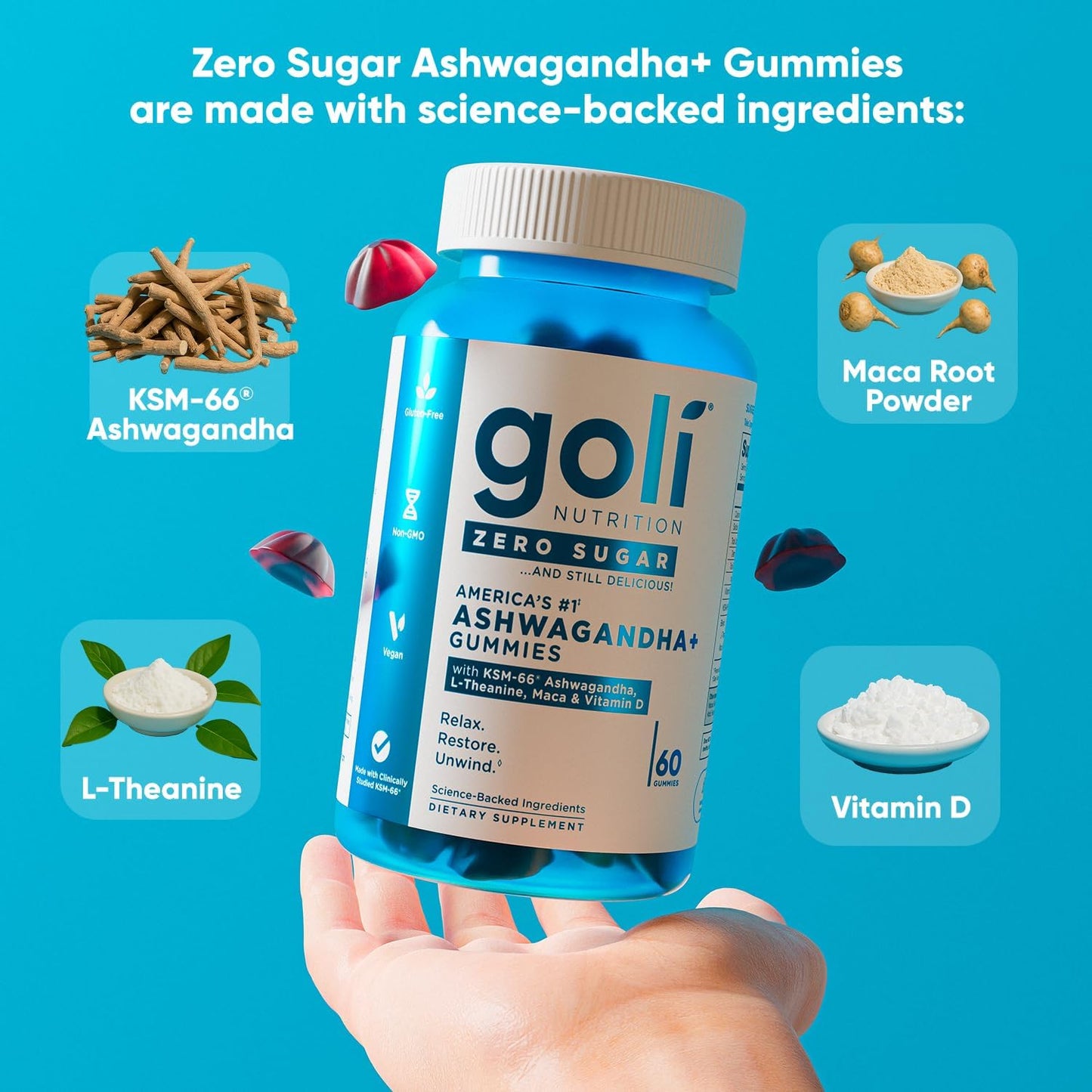 Probiotic Gummies – Prebiotic, Postbiotic & Probiotic 3-in-1 Formula,Vitamins B12 & D | Supports Gut Health, Reduces Bloating