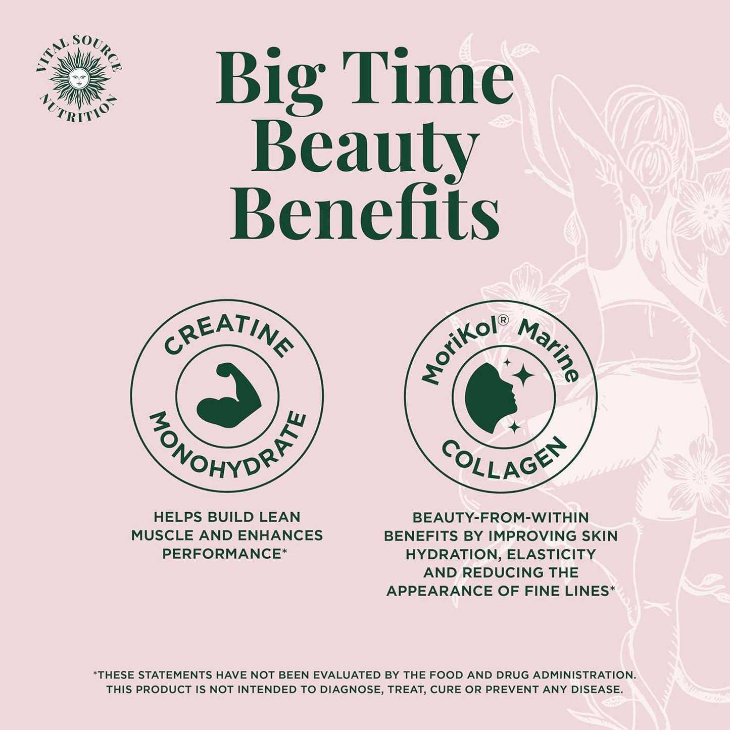 Vital Source Nutrition - Flexi - Creatine & Collagen Stick Packs - 5g Creatine Monohydrate + 1g MoriKol Collagen -Supports Strength, Recovery & Skin Health -20 Servings