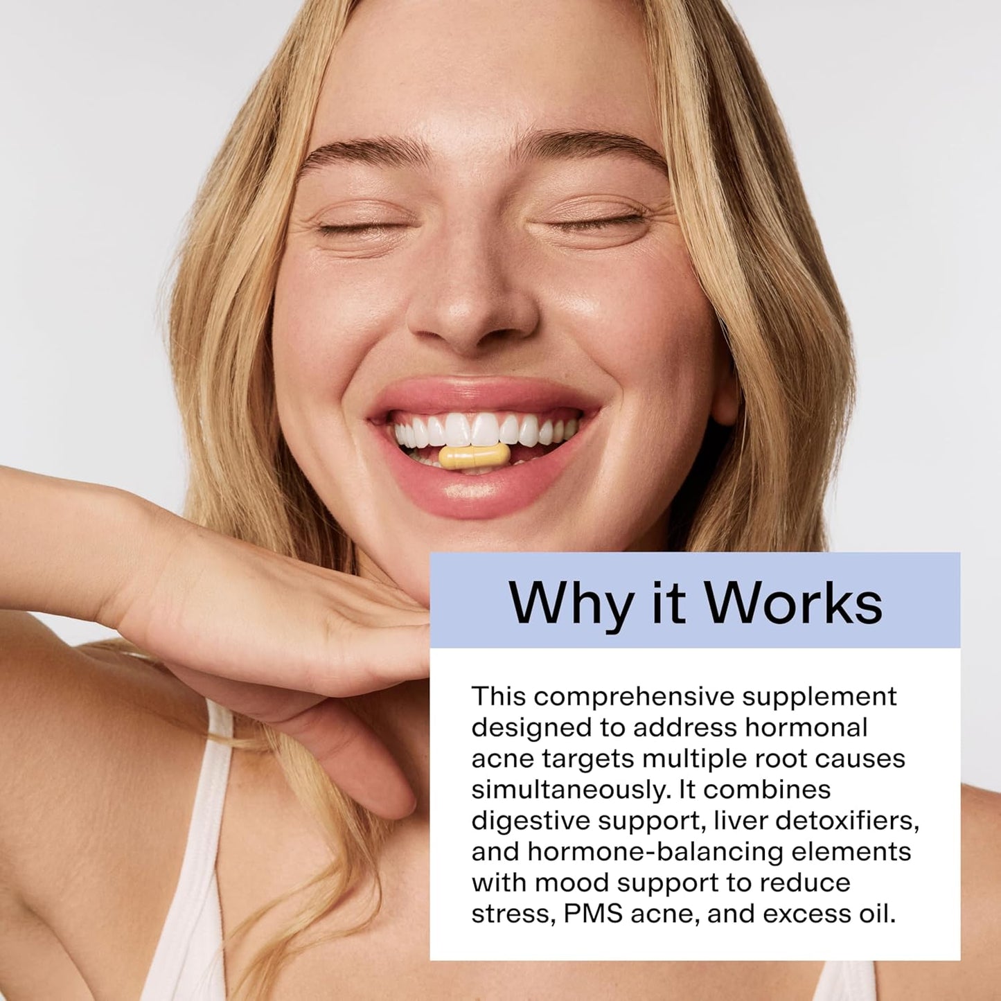 CLEARSTEM - Suplemento para el acné hormonal (5-HTP) - Suplemento natural de DIM - Vitaminas para el cuidado de la piel - Equilibrio hormonal, antioxidantes - Sin gluten, sin crueldad animal - 30 porciones, 90 cápsulas