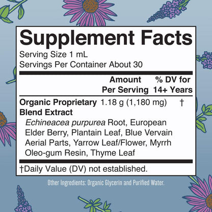 Organic  Lymphatic Drainage Drops | Herbal Lymph Detox & Immune Support with Echinacea, Elderberry | Vegan, 30 ml