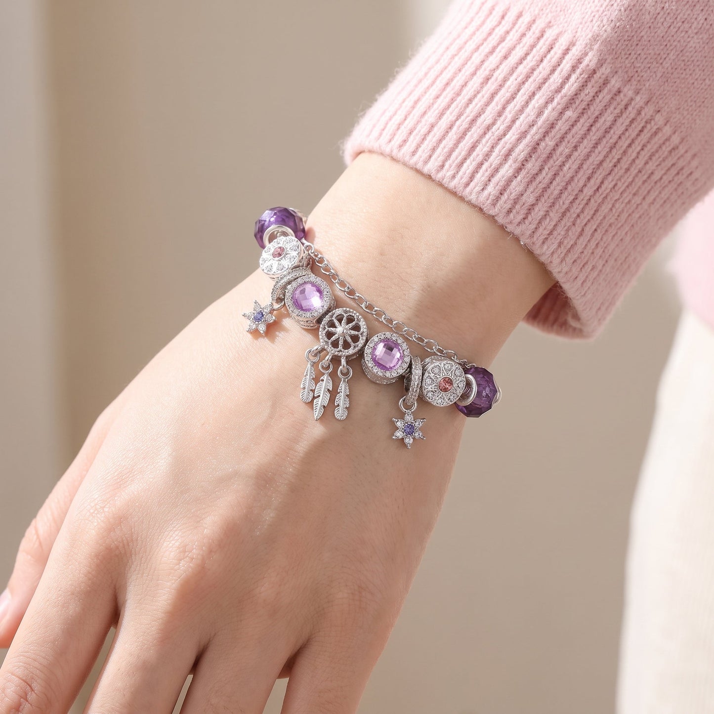 ❤️ Last Day 70% OFF - Dreamcatcher Feather Charm Bracelet | Luxe6786