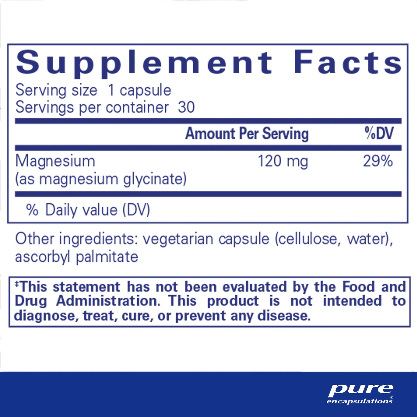 Pure Encapsulations Magnesio (Glicinato) - Suplemento para apoyar el alivio del estrés, el sueño, la salud cardíaca, los nervios, los músculos y el metabolismo* - con Glicinato de Magnesio - 90 cápsulas