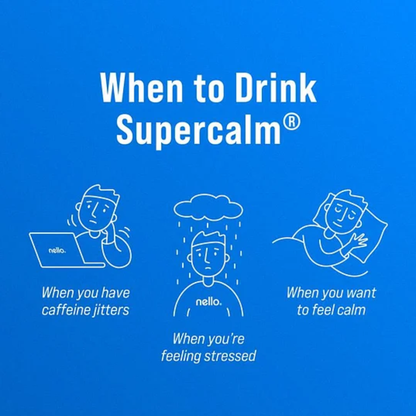 Nello Supercalm – Calming Drink Mix with KSM-66 Ashwagandha, Vitamin D3, Magnesium & L-Theanine – Supports Cortisol Balance, Mood & Sleep, Helps Manage Occasional Stress (20 Servings)