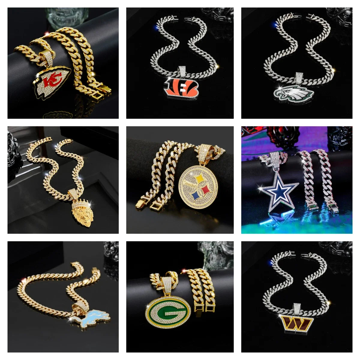 🔥 LAST DAY: Up to 50% OFF – NFL Team Pride Gem Chain Necklace