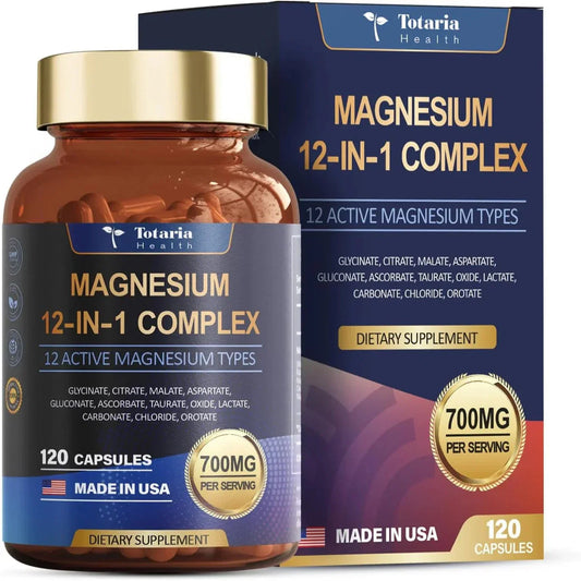 Magnesium 12 in 1 Complex 700mg - Glycinate Citrate Malate Taurate