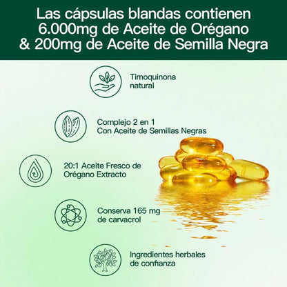 Oregano Oil 300 Capsules with Black Seed Oil | Natural Antioxidants for Fitness | Nutritional Support | Highly Effective Botanical Edible Food Supplement