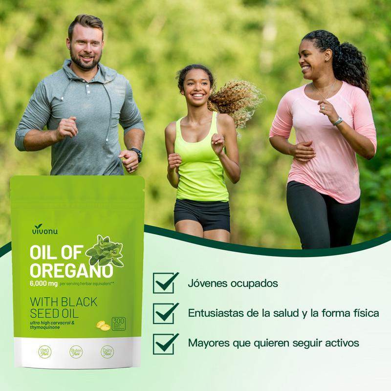 Oregano Oil 300 Capsules with Black Seed Oil | Natural Antioxidants for Fitness | Nutritional Support | Highly Effective Botanical Edible Food Supplement